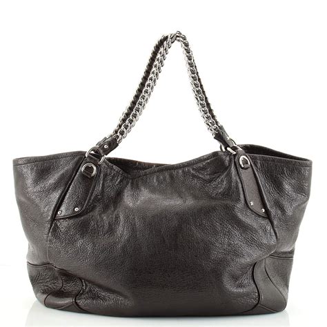 Prada Lux Chain Side Pocket Hobo Cervo Leather 